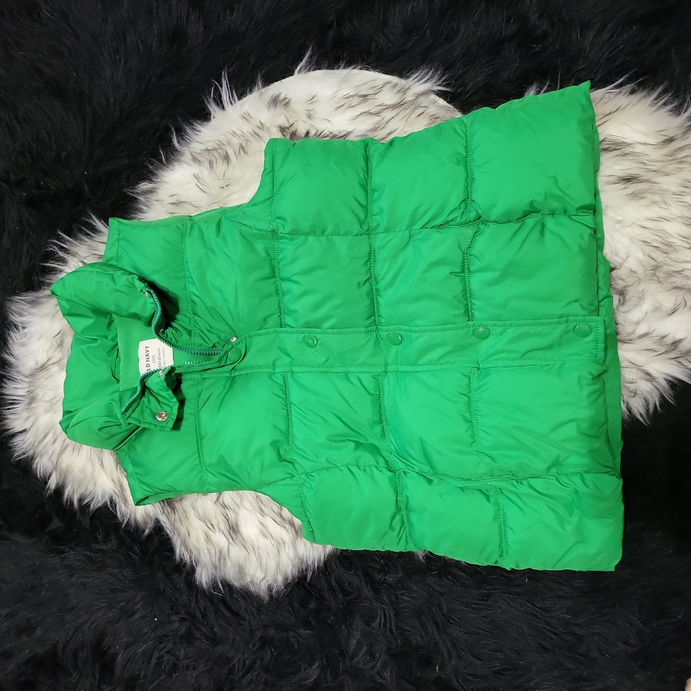 OLD NAVY WOMENS GREEN PUFFER VEST SIZE M